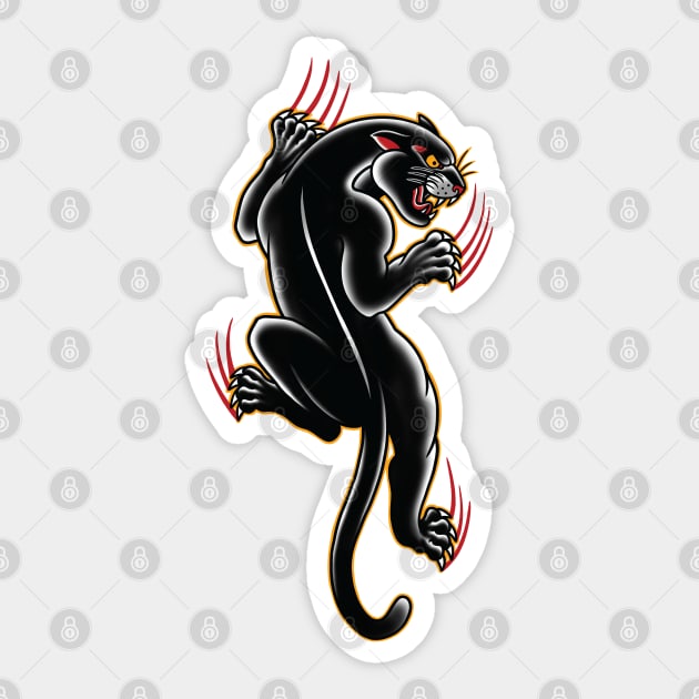 Traditional Tattoo Panther illustration Sticker by Seven Relics